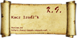 Kacz Izsák névjegykártya